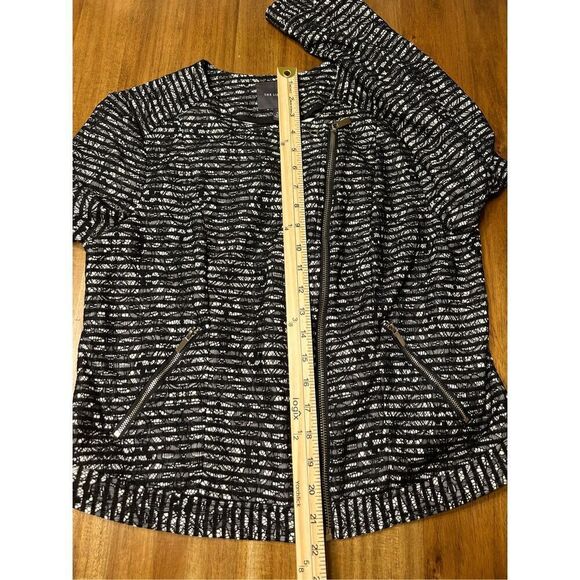 The Limited Textured Black And White Zip Up Jacket Womens Medium - Picture 11 of 11
